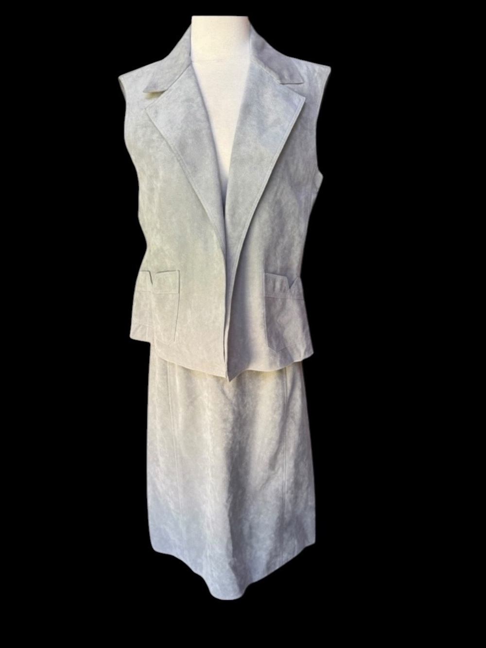1960s Lilli Ann Ultra‎ Suede Vest & Skirt Set